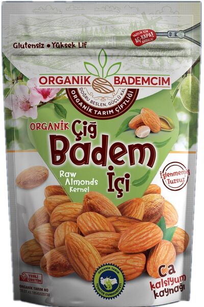 organik bademcim doğru beslen güçlü kal 2 Kg Yerli Çiğ Organik Badem Duble XL...
