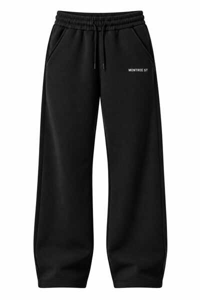 MONTREE Unisex 3-Ply Brushed Inside Satin-Weave 100% Cotton Flat-Front Sweatp...