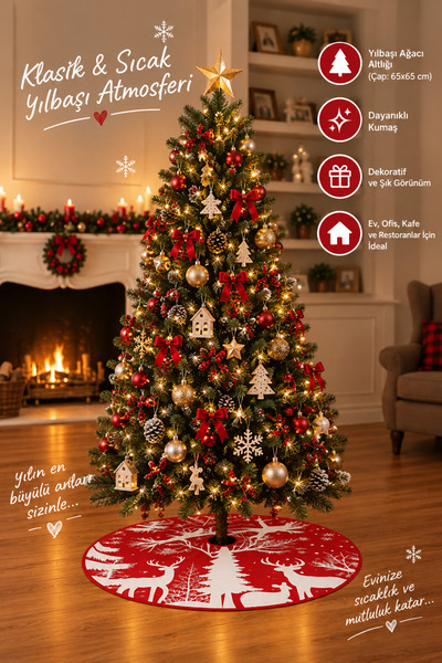 Mavi Masal Christmas Pine Tree Cover |   Christmas Tree Skirt |   Washable 65...