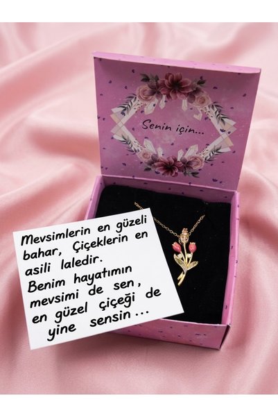 Lale kolye sevgiliye hediye özel kutulu