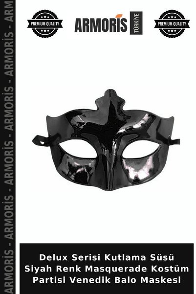 Armoris Deluxe Series Party Decoration, Black, Masquerade Costume Party, Vene...