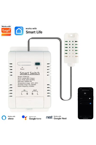 Choice Tuya WiFi Switch 16A 3000W Wireless Control with Power Consumption Mon...