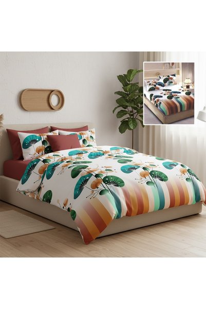 Ralex Lenjerie pat bumbac Finet 6 piese cu desen PROMO, husă saltea 160x200 s...