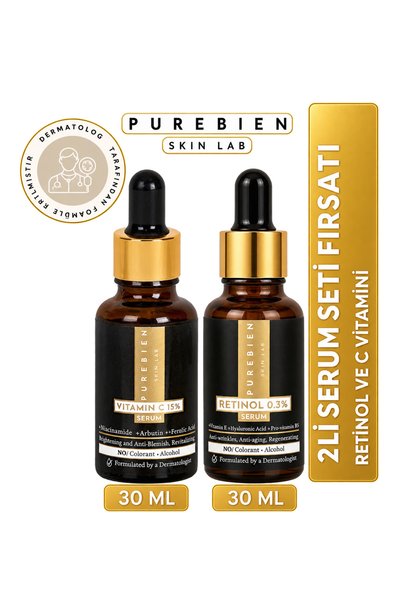 purebien skin lab Retinol Serum + Vitamin C Serum Set