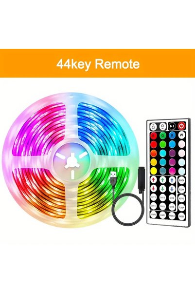 Choice USB Type-C Yes 5m 44 Lighting Modes USB 5050 RGB LED Strip With Remote...