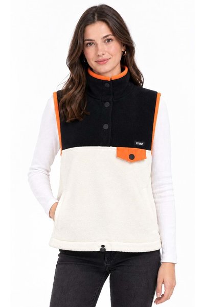 Mavi M1S20064 Sıfır Kol Düğme Detaylı Polar Kadın Sweatshirt BEYAZ