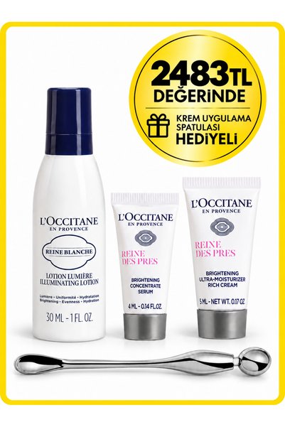 L'Occitane Reine Des Pres Cilt Tonu Eşitleme ve Leke Görünümü Azaltma Seti, Y...
