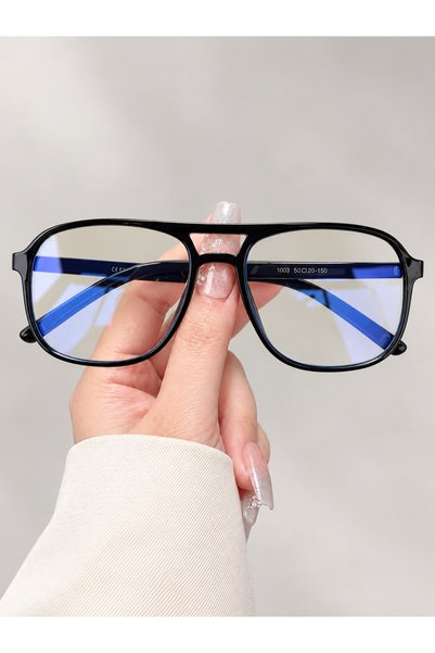 PİYESBOUTİQUE Damla Pilot Bone Transparent Women Men Unisex Blue Light Protec...