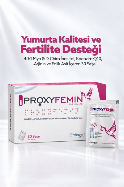Orthogen Proxyfemin 30 Saşe | İnositol, L-Arjinin, Koenzim Q10 ve Vitamin İçe...