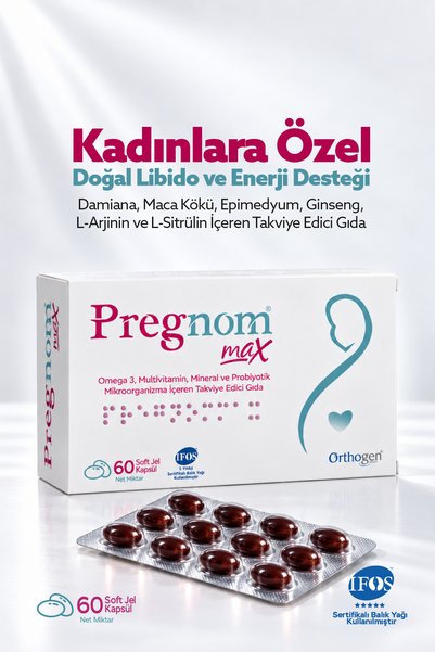 Orthogen Pregnom Max 60 Kapsül – Omega 3, Vitamin, Mineral ve Probiyotik İçer...