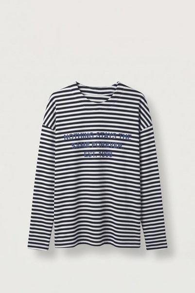ablukaonline Ανδρικό φούτερ Oversize με ριγέ λαιμόκοψη, εκρού-καπνιστό