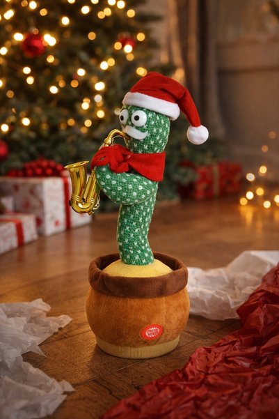 DD SHOP Jucărie interactivă cactus cu saxofon, dansează și repetă vocea, 4 me...