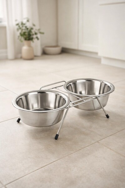 OEM Suport dublu cu boluri inox pentru câini, bază antiderapantă, 800 ml fiec...