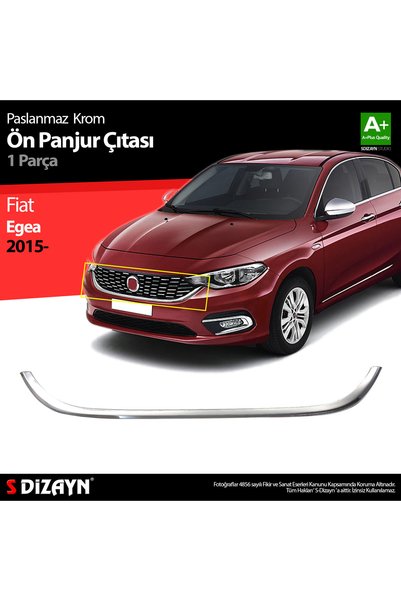 S Dizayn S-Dizayn Fiat Egea ile Uyumlu Krom Ön Panjur Çıtası 2015-2020