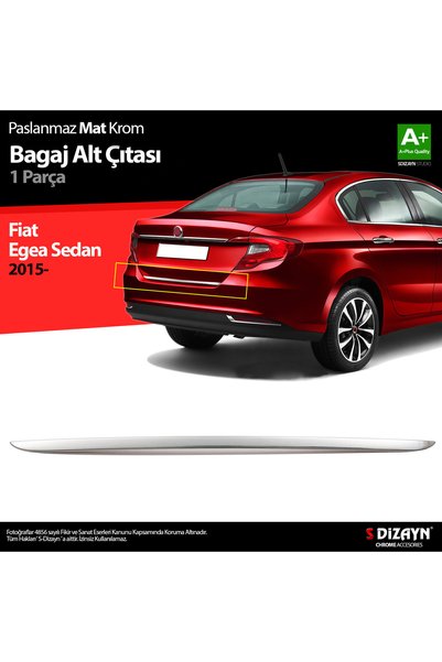 S Dizayn S-Dizayn Fiat Egea ile Uyumlu SD Krom Bagaj Alt Çıtası 2015 Üzeri A+...