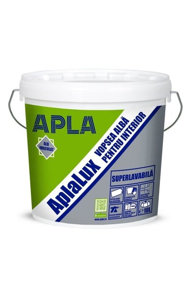 Alpa Vopsea de interior super-lavabilă, 10 L, APLA LUX, alb / EXT10013