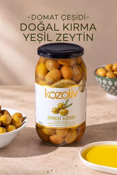 kozoliv Doğal Domat Çeşidi Kırma Yeşil Zeytin 640 gr