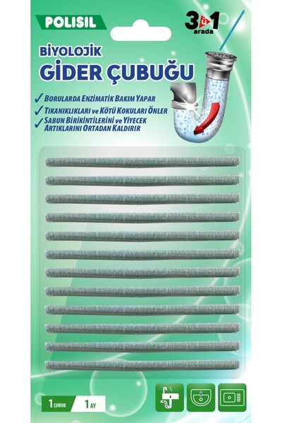 Polisil Biyolojik Gider Çubuğu 12 adet