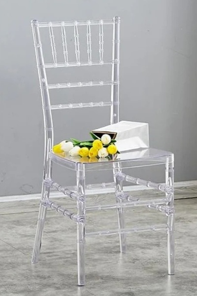 Gaia Home Clear Acrylic Dining Chairs Set of 4 , Modern Transparent Banquet C...