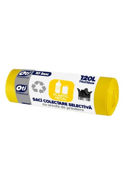 Oti Saci menajeri pentru colectare selectivă, plastic-metal, 120l, 10 buc gal...
