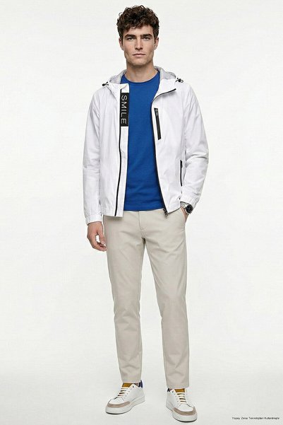 SMILE Jay Sailor White Hooded Raincoat