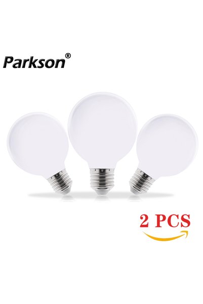 Parkson G80 2 قطعة بيضاء دافئة 2 قطعة لمبة LED حليبية 110 فولت 220 فولت E27 م...
