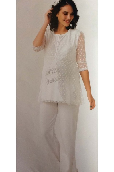 Cossy By Aqua Aqua White Women's Pajama Set Cream