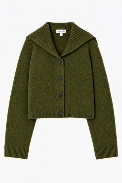 LOTUS CITY Cardigan din tricot cu guler răsturnat și nasturi, din colecția „D...