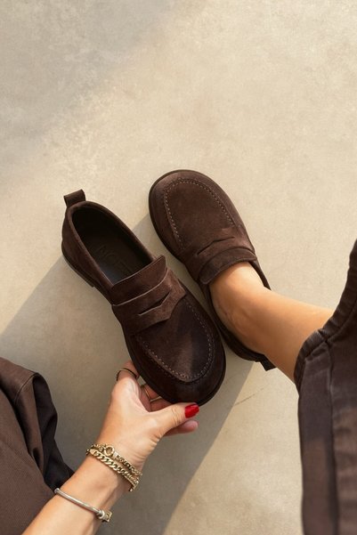 nope21shoess Brest Brown Genuine Leather Loafer