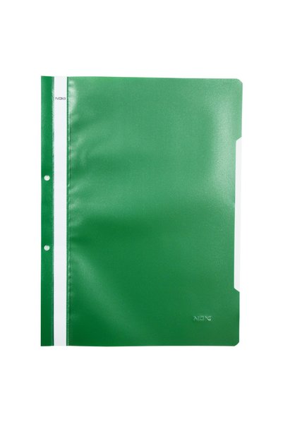 Noki Plastic folder with rail and holes green