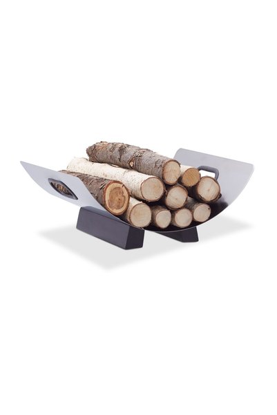 Relaxdays Suport pentru lemne de foc din oțel inoxidabil, Antracit/Argintiu, ...