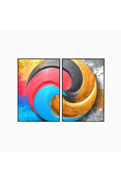 Luxcanva Set 2 Tablouri Canvas Armonia Culorilor 80x60 cm (2 x 40x60) cu Rama...