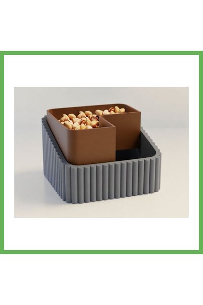 TheGencoo 3D Printed Peanut Bowl - Double Compartment Shell Separator Serving...