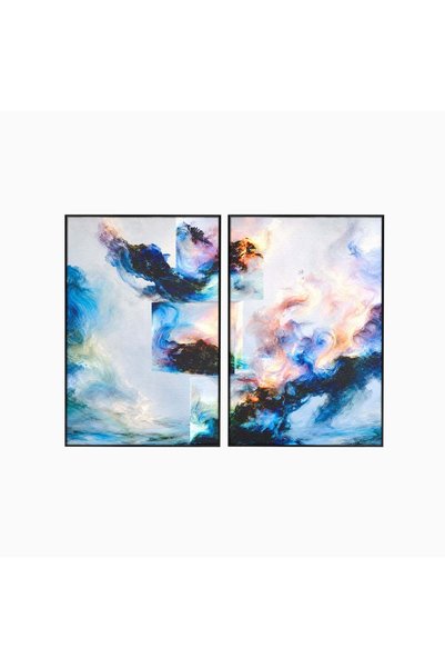 Luxcanva Set 2 Tablouri Canvas Vortex Abstract 160x120 cm (2 x 80x120) cu Ram...