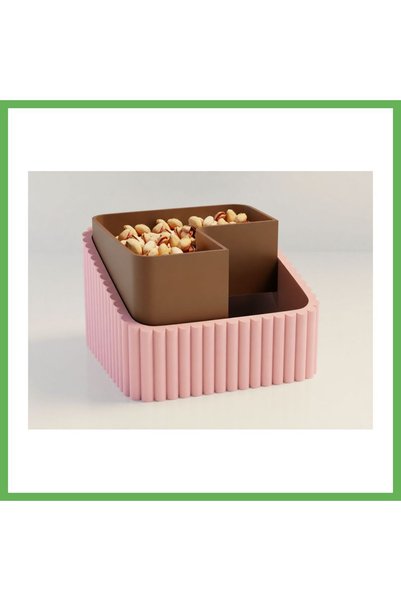 TheGencoo 3D Printed Peanut Bowl - Dual-Compartment Shell Separator Serving B...