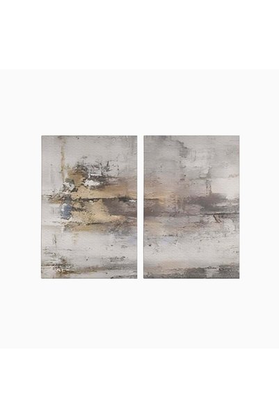 Luxcanva Set 2 Tablouri Canvas Abstract Gray 200x150 cm (2 x 100x150) pe Sasi...