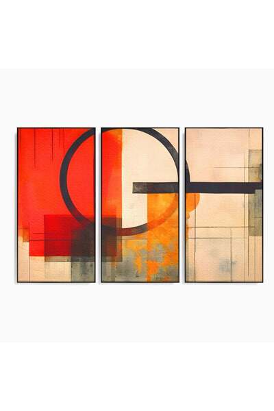 Luxcanva Set 3 Tablouri Canvas Abstractie In Desen 180x120 cm (3 x 60x120) cu...