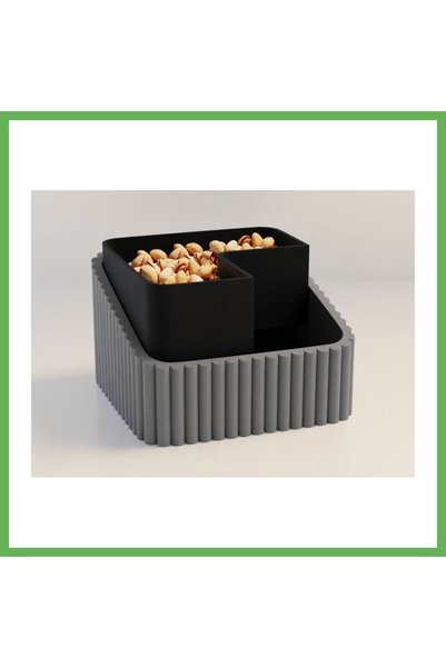 TheGencoo 3D-Printed Pistachio Bowl - Dual-Chamber Shell Separator Serving Bo...