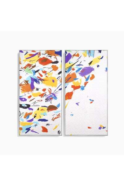 Luxcanva Set 2 Tablouri Canvas Frunze Cazatoare 140x140 cm (2 x 70x140) cu Ra...