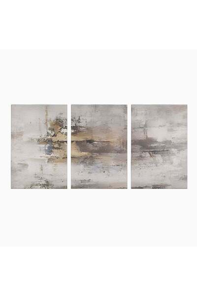 Luxcanva Set 3 Tablouri Canvas Abstract Gray 120x60 cm (3 x 40x60) pe Sasiu L...