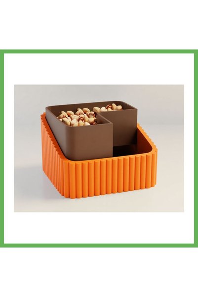 TheGencoo 3D Printed Peanut Bowl - Dual-Compartment Shell Separator Serving B...
