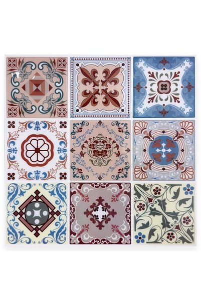 TERRIFI Moroccan Peel and Stick Backsplash Tile 10 Pcs, 12x12 Inch Self Adhes...