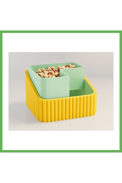 TheGencoo 3D Printed Peanut Bowl - Dual-Compartment Shell Separator Serving B...