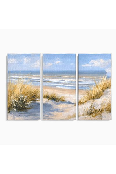Luxcanva Set 3 Tablouri Canvas Peisaj Marin Tranquil 150x100 cm (3 x 50x100) ...