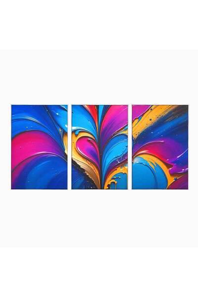 Luxcanva Set 3 Tablouri Canvas Aripile Vietii 150x70 cm (3 x 50x70) cu Rama A...