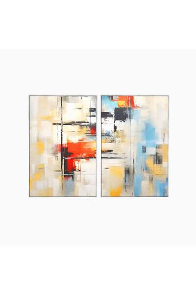 Luxcanva Set 2 Tablouri Canvas Relaxare 160x120 cm (2 x 80x120) cu Rama Argin...