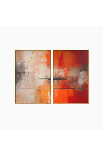 Luxcanva Set 2 Tablouri Canvas Linie Neagra 140x100 cm (2 x 70x100) cu Rama A...