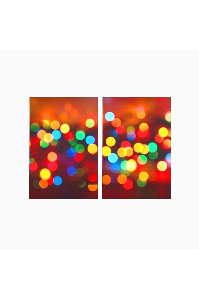 Luxcanva Set 2 Tablouri Canvas Lumini 160x120 cm (2 x 80x120) pe Sasiu Lemn D...