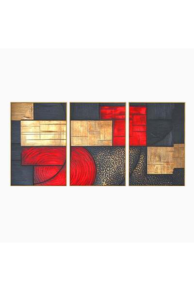 Luxcanva Set 3 Tablouri Canvas Ordinea pasiunii 240x120 cm (3 x 80x120) cu Ra...