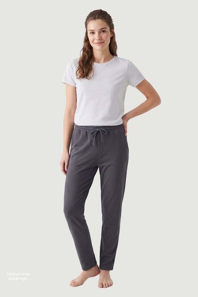 Jiber Women's Charcoal Grey Piqué Single-Piece Sweatpants